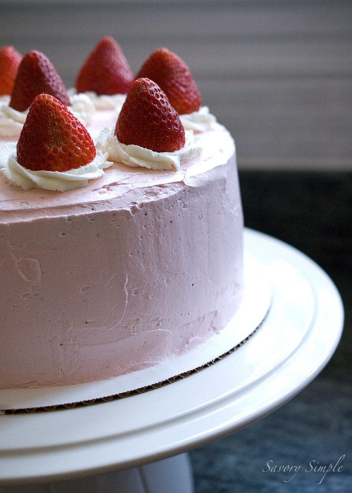 Strawberry Cake Recipe with Strawberry Buttercream